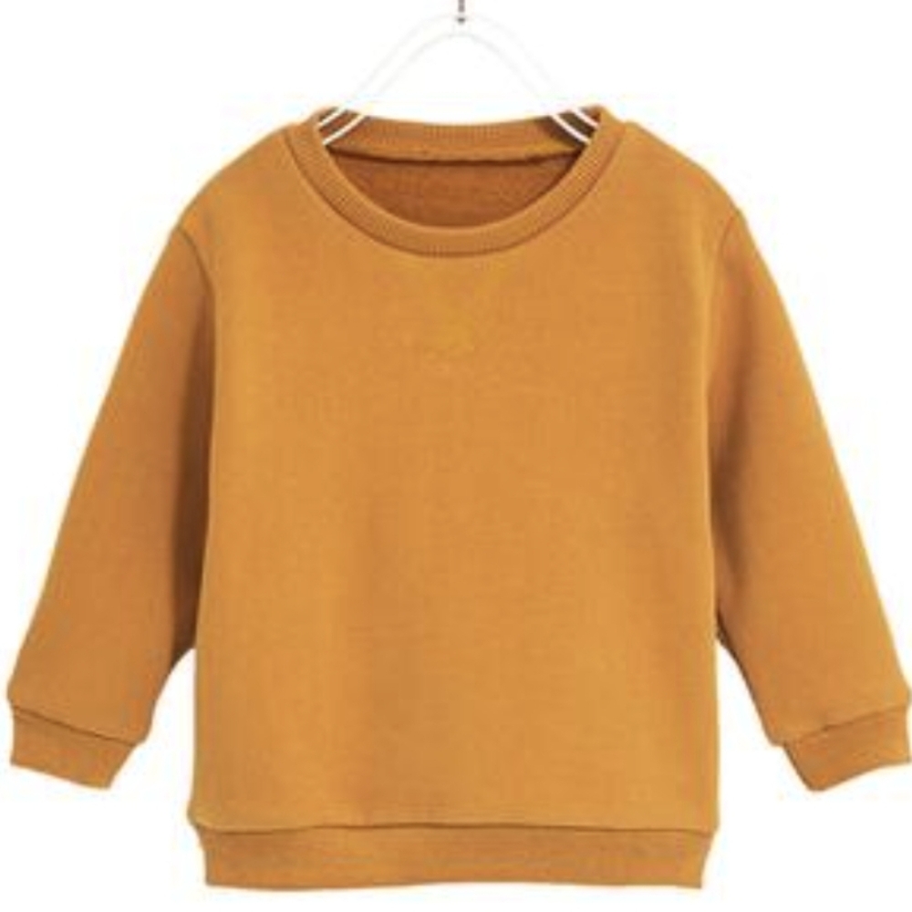 Zara Kids' Mustard Yellow Crew neck Sweater
